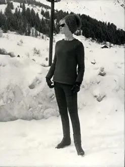 Frey: Brigitte Bardot, French actress, on a winter holiday, France