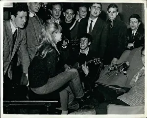 Serenade: Brigitte Bardot, French actress, with student fans, Florence