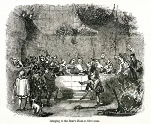 Trumpeters: Bringing in the boar's head at Christmas