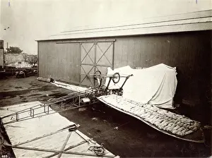 Filton: Bristol-Coanda Monoplane during wing loading tests at Filton