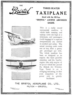 Taxiplane: Bristol Three-Seater Taxiplane. G-EBEW. 100 HP Lucifer