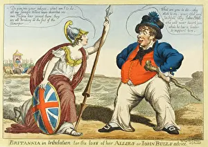 Castle Howard Collection: Britannia in tribulation for the loss of her allies or John