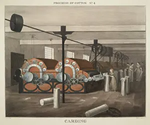 Carding: British 1840s depiction the Progress of Cotton