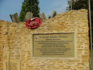Strengthened: British 3rd Infantry Division Plaque Sannerville Normandy