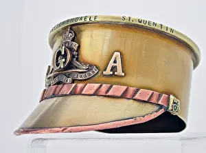 Langemarck: British 4 5 Howitzer shell case base - Army Service cap