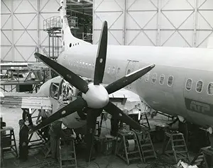 Towed: British Aerospace ATP is towed into Final Assembly hangar
