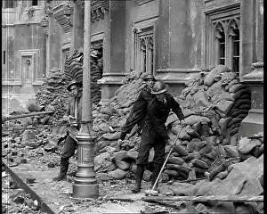 Wardens: British Air Raid Wardens Clearing Up Rubble