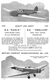 B.a.swallow: British Aircraft B.A. Eagle : B.A.Swallow