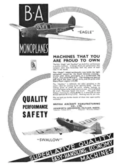B.a.eagle: British Aircraft B.A.Eagle B.A.Swallow 1935