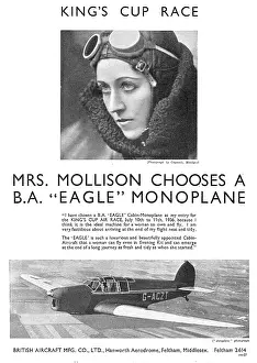 B.a.eagle: British Aircraft B.A.Eagle. Mrs Mollison