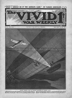 Blinding: British airman and German Zeppelin, WW1