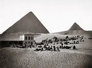 Solider: British army regiment at the Sphinx, Egypt, c.1880's