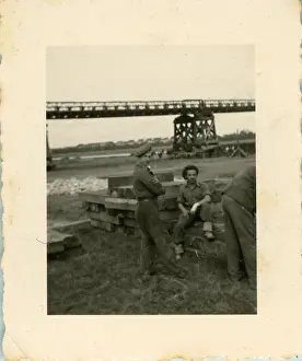 Dusseldorf: British Army Royal Engineers building The Freeman Bridge