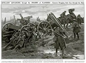 British artillery advances through Flanders mud
