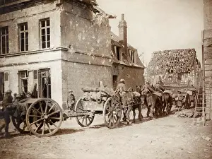 Shutters: British artillerymen advancing, Western Front, WW1