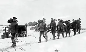 Artillerymen: British artillerymen carrying shells, Western Front, WW1
