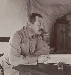 Scotch Irish: British author Conan Doyle in his tent at Bloemfontein