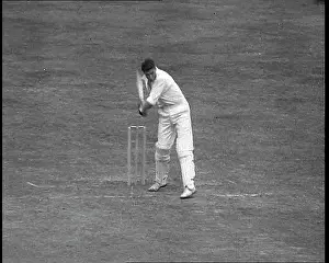 Batsman: British Batsman Swinging For A Ball