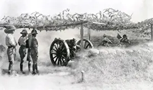 Dusty: British battery in action, Samarra, WW1