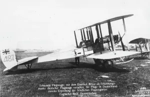 Horsepower: British BE2B biplane captured by Germans, WW1