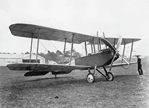 Be2c: British BE2C biplane on an airfield, WW1