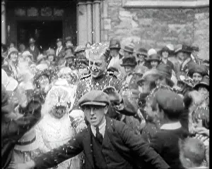 Exiting: British Bride and Groom Exiting A Church After
