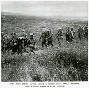 Captors: With their British captors lending a helping hand