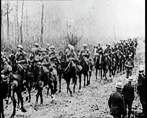 Retreating: British Cavalry Soldiers Retreating On Horseback