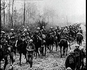 Retreating: British Cavalry Soldiers Retreating On Horseback