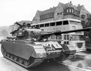 Practiced: British Centurion tank on the streets of West Berlin
