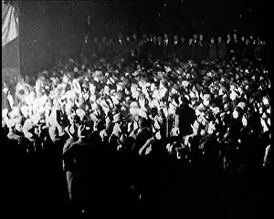 Crowding: British Civilians Crowding and Cheering Upon