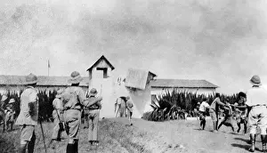 Demolish: British demolishing Fort Dschang, Cameroon, Africa, WW1