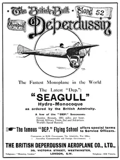 Deperdussin: British Deperdussin Monoplane Seagull Hydro-Monocoque