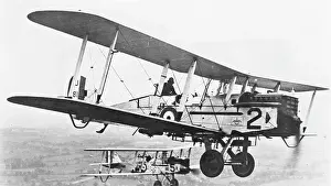 Horsepower: Two British DH9A biplanes in flight, WW1