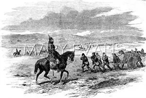 Criticised: British Dragoons carrying supplies to their camp, Crimean Wa