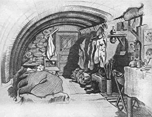 Billet: British dug-out interior, WW1