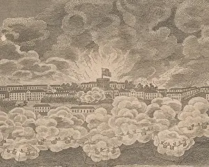 Incendiaries: British engraving of 1814, depicting the burning
