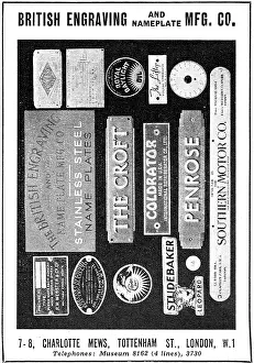 Nameplate: The British Engraving & Nameplate Manufacturing Co