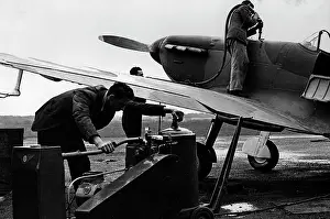 Refueled: British fighter plane Spitfire, ca. 1940