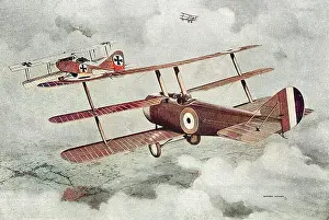 Pursuing: British fighting triplane in action