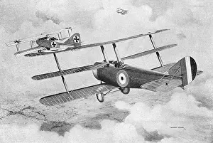 Pursuing: British fighting triplane in action