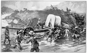Tugela: British forces taking the 4.7 naval gun across