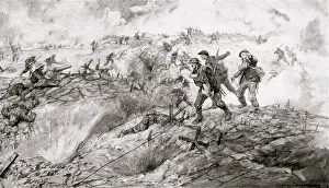 Disputing: British and German infantry disputing possession of a trench