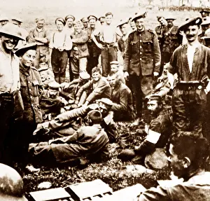Menin: British and German troops together after battle