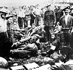 Menin: British and German troops together after battle
