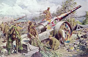 Mountings: British gunners, Battle of the Somme, WW1