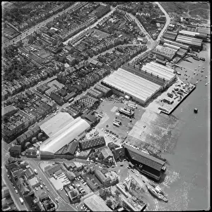 Aerofilms: British Hovercraft Corporation Ltd Works, East Cowes, 1970