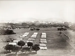 Numbered: British India, army camp and ships in harbour