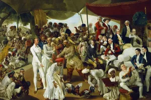 Cock: British in India. Colonel Mordaunt watching a