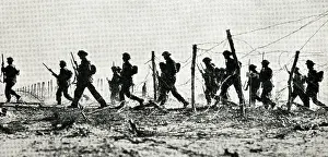 Defences: British infantry outside Tobruk, Libya, WW2
